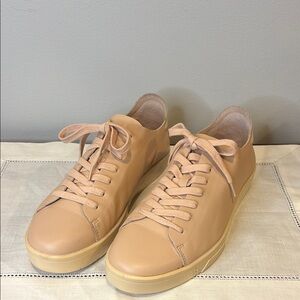 Calvin Klein Irena Leather Sneaker Sheer Satin Leather Size 8
